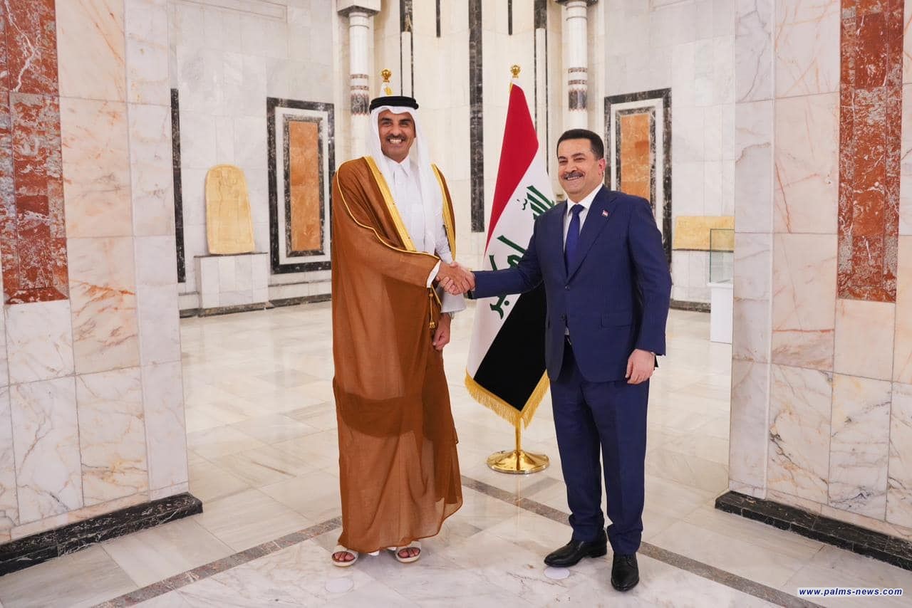 مراسم الاستقبال الرسمي لأمير دولة قطر تميم بن حمد آل ثاني في القصر الحكومي ببغداد