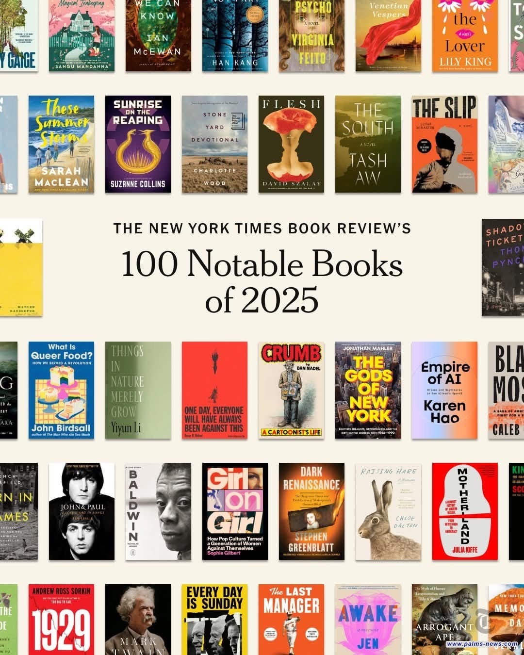 نيويورك تايمز تكشف عن قائمة أبرز الكتب لعام 2025