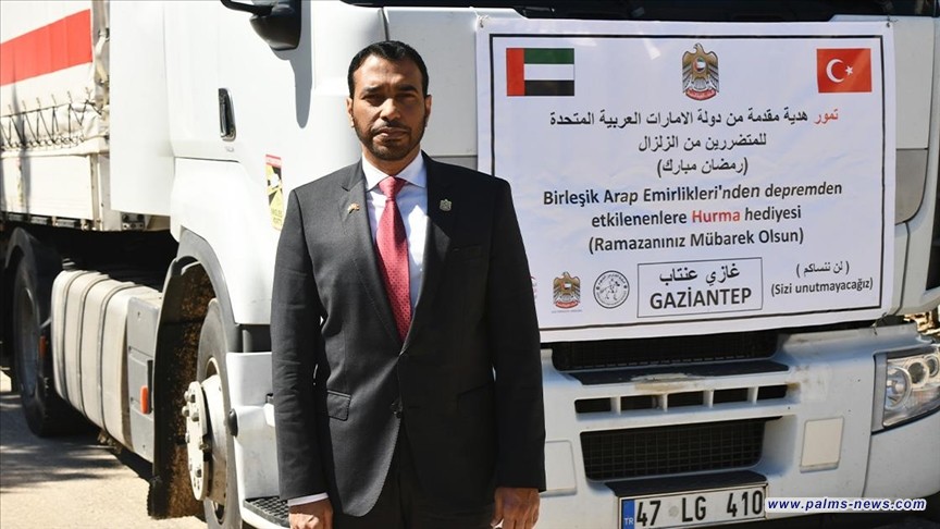 الإمارات ترسل 200 طن من التمور للمتضررين من زلازل تركيا