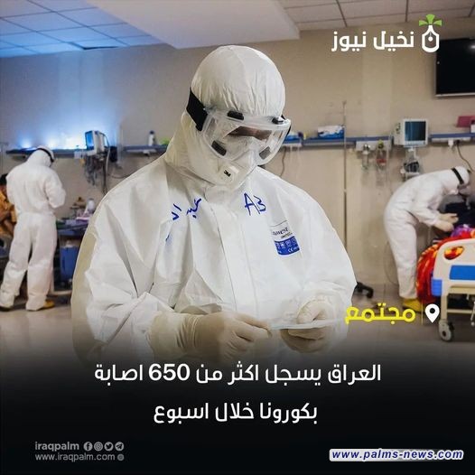 العراق يسجل اكثر من ٦٥٠ اصابة خلال اسبوع