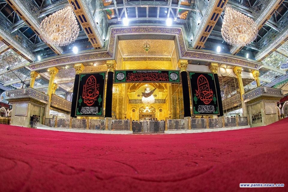 الحرم العباسي يُفرش بالكاربت الأحمر إيذانًا بحلول شهر محرم الحرام 1445 هجرية