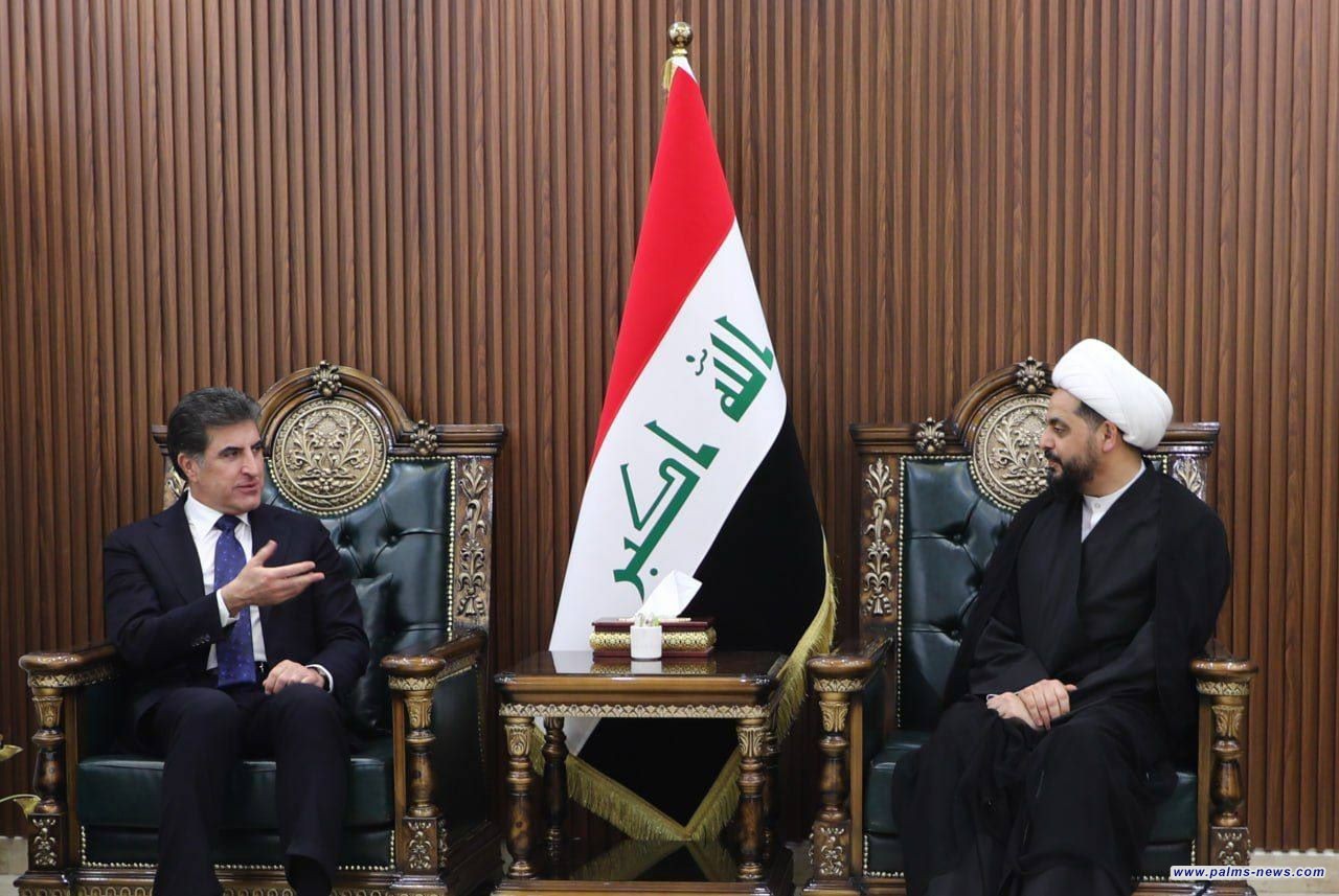 بارزاني والخزعلي يؤكدان على إستثمار الوضع الإيجابي الحالي لحل كل المشاكل المتبقية