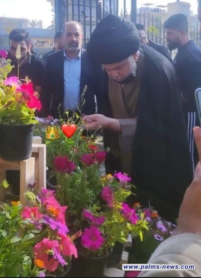 الصدر يتجوّلُ في أحد المشاتل الزراعية بالنجف لدعم التشجير