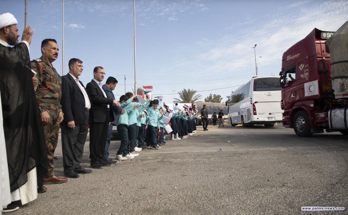 العتبة العباسية المقدسة ترسل قافلة المساعدات الرابعة لإغاثة النازحين اللبنانيين في سوريا