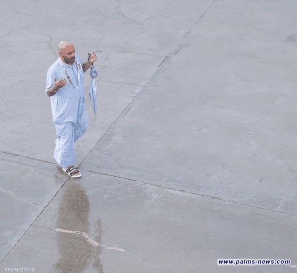 هطول أمطار بمشعر منى في مكة المكرمة