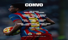 برشلونة ينشر قائمة أسماء اللاعبين لمباراة راسينغ بكأس الملك الليلة