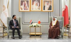 الحلبوسي يبحث مع رئيس مجلس الشورى البحريني تبادل الخبرات والتجارب التشريعية